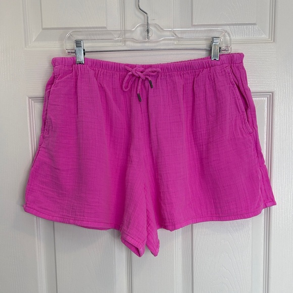 Gap Cotton Gauze Easy Shorts in Standout Pink NWT Size M - Picture 3 of 9